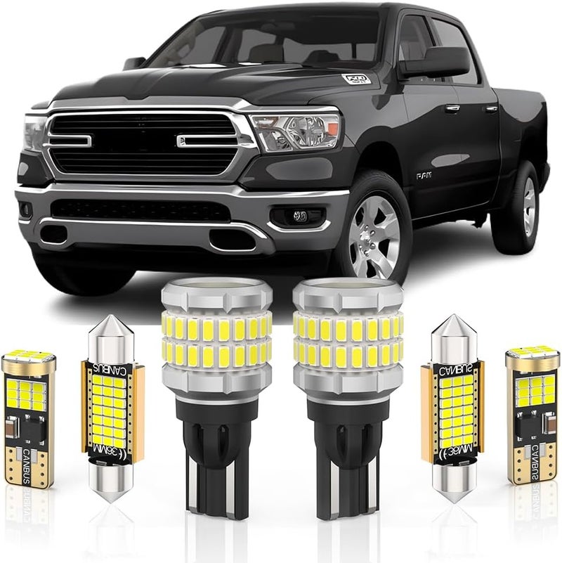 BMT xms LED Interior Light Kit Replacement for Dodge Ram 1500 2500 3500 2009-2018, 6000K Bright White + 921 922 LED Bulb for Backup Reverse light, 21 Pieces - Image 1